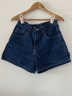 Vtg Barlow High Rise Denim Jean Shorts Women Chore Cargo Utility Western Y2K 90s